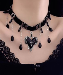 c.u.l（シーユーエル）の「ハート クロス ビジュー チョーカー ネックレス cula1406（ネックレス）」