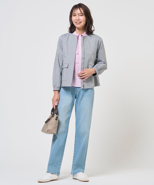 J.PRESS Ladies（J.プレス レディス）の「【WEB限定カラーあり・一枚で着映え】COTTON TEX シャツ ブラウス（シャツ/ブラウス・レディース・ピンク系/サックスブルー系/ブルー系1/ライトグレー系1/ベージュ系1・XS）」の14枚目の写真