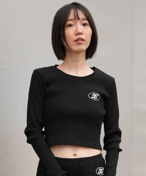 DC(ディーシー)の「DC/ディーシー 26 WS TELECO SHORT LS LLT261312(Tシャツ/カットソー・レディース・ライトピンク/マルチ/ホワイト×ブラック/ブラック×ホワイト/スミクロ・M)」の3枚目の写真