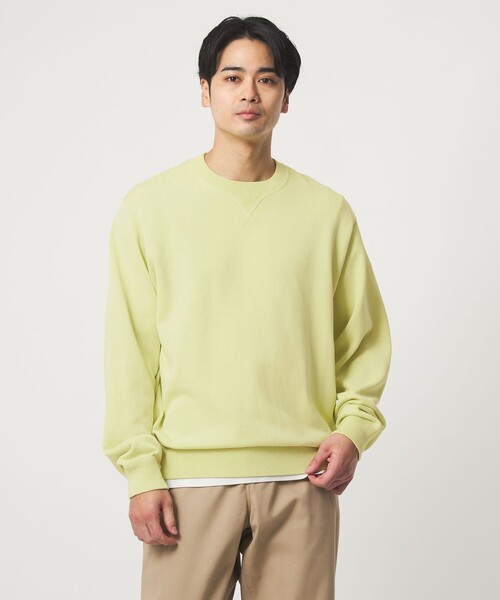 ニット　green label relaxing セール】コットン シルク ミックス インレイ クルーネック ニット