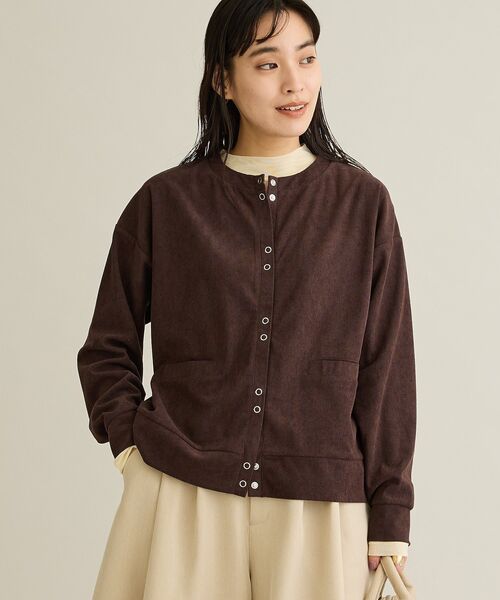 CRAFT STANDARD BOUTIQUE(クラフトスタンダードブティック)の「リングドットボタンカーディガン(カーディガン/ボレロ・レディース・ブラウン/ピンク/グレー/アイボリー・FREE)」の1枚目の写真