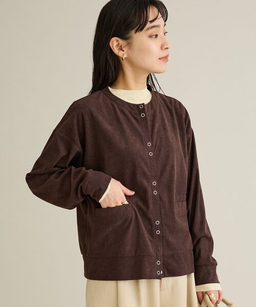 CRAFT STANDARD BOUTIQUE(クラフトスタンダードブティック)の「リングドットボタンカーディガン(カーディガン/ボレロ・レディース・ブラウン/ピンク/グレー/アイボリー・FREE)」の22枚目の写真