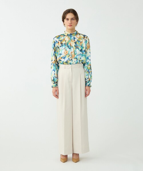 ミスティーフラワープリント バックリボンブラウス（シャツ/ブラウス