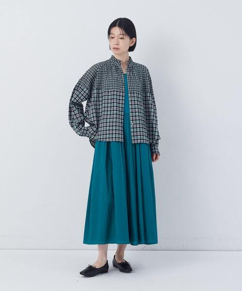 conges payes ADIEU TRISTESSE（コンジェ ペイエ アデュートリステス）の「チェックパッチワークブラウス（シャツ/ブラウス・レディース・グリーン系その他/ブラック系その他・38）」の3枚目の写真