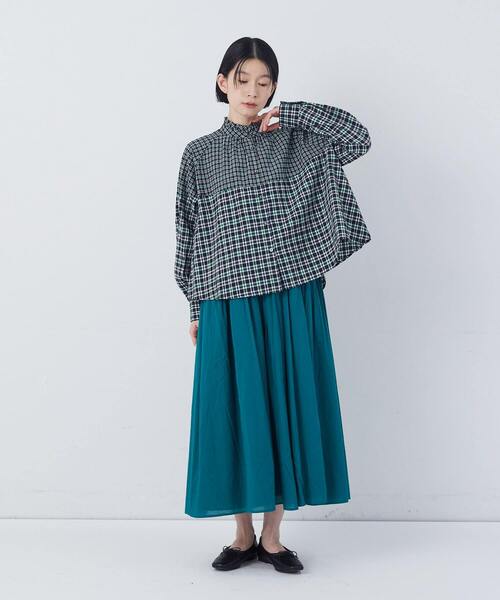 conges payes ADIEU TRISTESSE（コンジェ ペイエ アデュートリステス）の「チェックパッチワークブラウス（シャツ/ブラウス・レディース・グリーン系その他/ブラック系その他・38）」の6枚目の写真