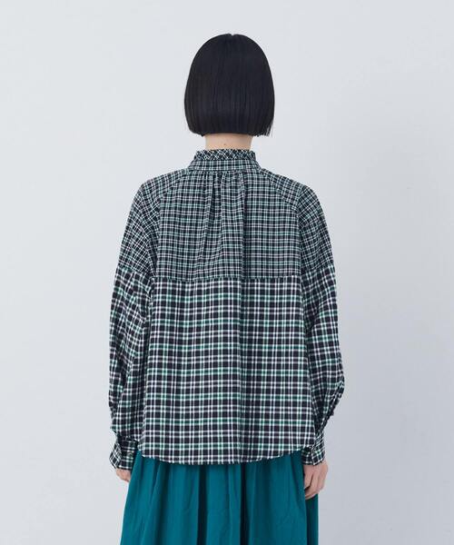 conges payes ADIEU TRISTESSE（コンジェ ペイエ アデュートリステス）の「チェックパッチワークブラウス（シャツ/ブラウス・レディース・グリーン系その他/ブラック系その他・38）」の10枚目の写真