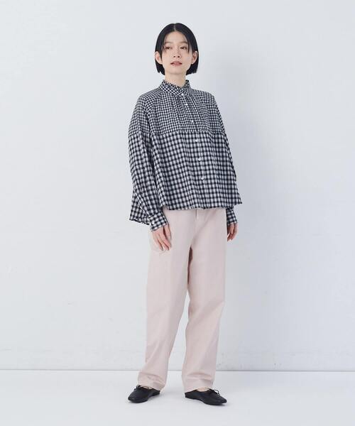 conges payes ADIEU TRISTESSE（コンジェ ペイエ アデュートリステス）の「チェックパッチワークブラウス（シャツ/ブラウス・レディース・グリーン系その他/ブラック系その他・38）」の11枚目の写真