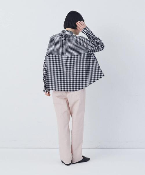 conges payes ADIEU TRISTESSE（コンジェ ペイエ アデュートリステス）の「チェックパッチワークブラウス（シャツ/ブラウス・レディース・グリーン系その他/ブラック系その他・38）」の13枚目の写真