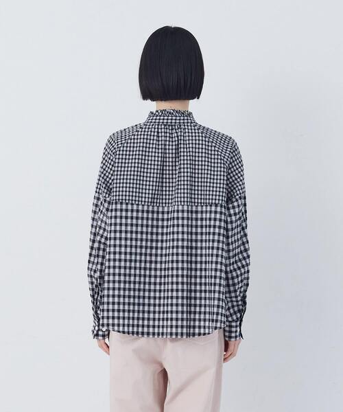 conges payes ADIEU TRISTESSE（コンジェ ペイエ アデュートリステス）の「チェックパッチワークブラウス（シャツ/ブラウス・レディース・グリーン系その他/ブラック系その他・38）」の16枚目の写真