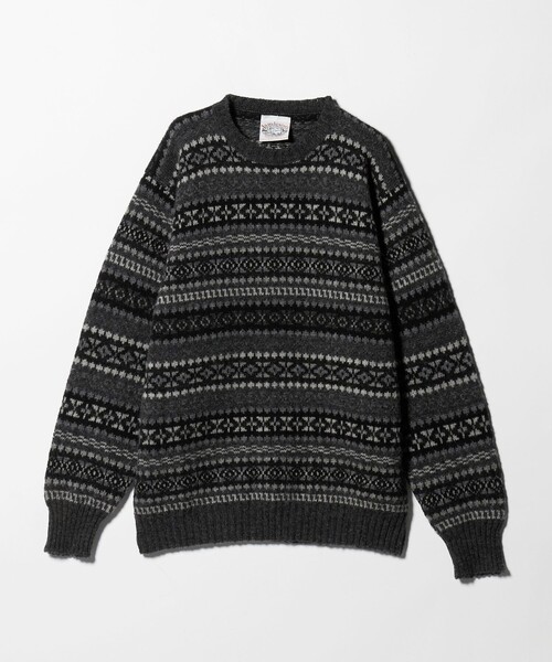 Steven Alan(スティーブンアラン)の「<JAMIESONS × Steven Alan> FAIRISLE KNIT/ニット(ニット/セーター・メンズ・ダークグレー/オフホワイト・42/44)」の1枚目の写真