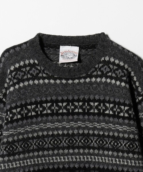 Steven Alan(スティーブンアラン)の「<JAMIESONS × Steven Alan> FAIRISLE KNIT/ニット(ニット/セーター・メンズ・ダークグレー/オフホワイト・42/44)」の8枚目の写真