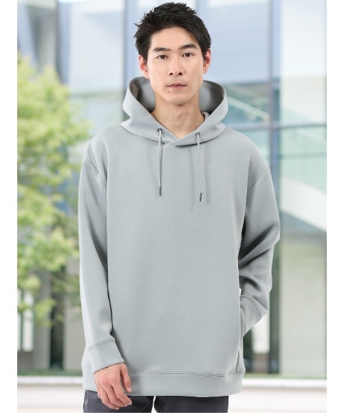 TAKA-Q（タカキュー）の「【ストレッチ イージーケア】タカキュー ソフトダンボール プルパーカー（パーカー・メンズ・ライトグレー/ベージュ/ブラック/サックスブルー・MEDIUM/LARGE/X-LARGE）」の4枚目の写真