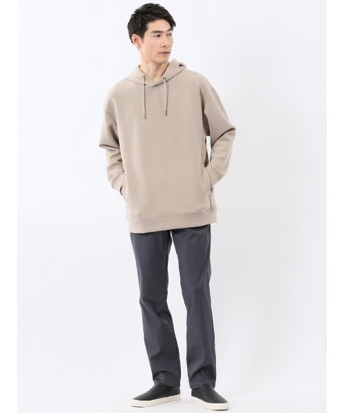 TAKA-Q（タカキュー）の「【ストレッチ イージーケア】タカキュー ソフトダンボール プルパーカー（パーカー・メンズ・ライトグレー/ベージュ/ブラック/サックスブルー・MEDIUM/LARGE/X-LARGE）」の7枚目の写真