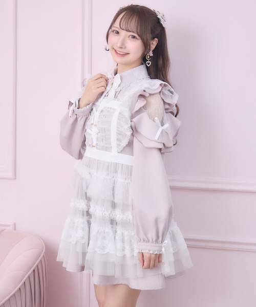 ROJITA（ロジータ）の「チュールエプロン付きメイドワンピース（ワンピース・レディース・チェック/ブラック/ピンク・FREE）」の20枚目の写真