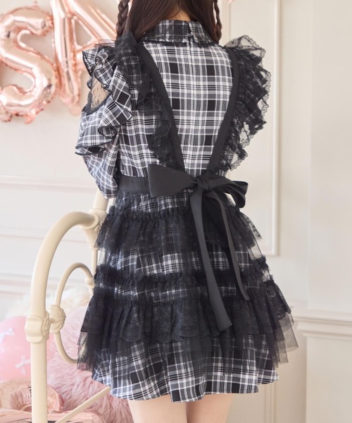 ROJITA（ロジータ）の「チュールエプロン付きメイドワンピース（ワンピース・レディース・チェック/ブラック/ピンク・FREE）」の16枚目の写真