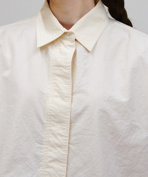 MEYAME(メヤメ)の「MEYAME/メヤメ フライフロントハーフスリーブシャツ FRY FRONT HALF SLEEVE SHIRTS(シャツ/ブラウス・レディース・クリーム/ピンク・FREE)」の9枚目の写真