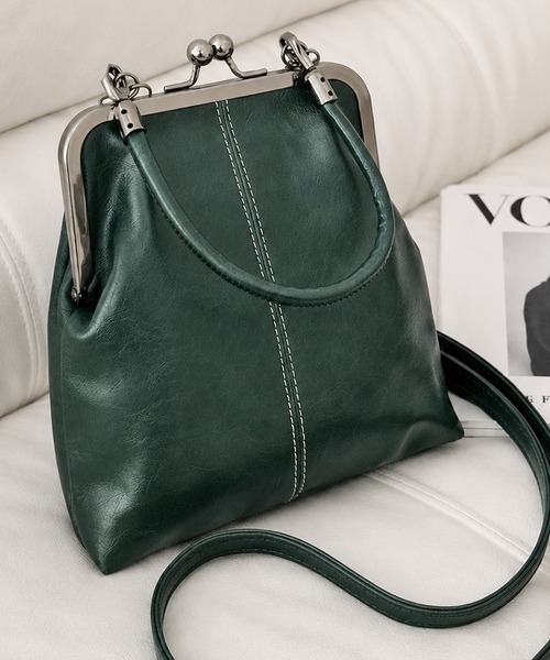 NOLITA LABORATORY(ノリータラボラトリー)の「【 NOLITA / ノリータ 】バッグチャーム付き 2WAY がま口 ハンドバッグ(ショルダーバッグ・レディース・ブラック/グリーン/アイボリー/ブラウン・FREE)」の4枚目の写真
