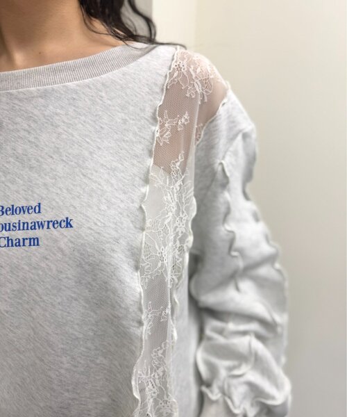 w closet（ダブルクローゼット）の「レースメロウスウェット（Tシャツ/カットソー・レディース・アイボリー/グレー/オレンジ/ネイビー・FREE）」の16枚目の写真