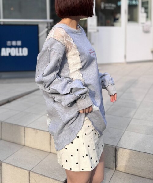 w closet（ダブルクローゼット）の「レースメロウスウェット（Tシャツ/カットソー・レディース・アイボリー/グレー/オレンジ/ネイビー・FREE）」の10枚目の写真