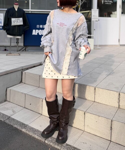 w closet（ダブルクローゼット）の「レースメロウスウェット（Tシャツ/カットソー・レディース・アイボリー/グレー/オレンジ/ネイビー・FREE）」の18枚目の写真