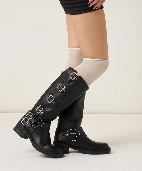 WHO'S WHO gallery(フーズフーギャラリー)の「ベルテッドロングブーツ(ブーツ・レディース・ブラック/ブラウン・38inch/39inch)」の11枚目の写真