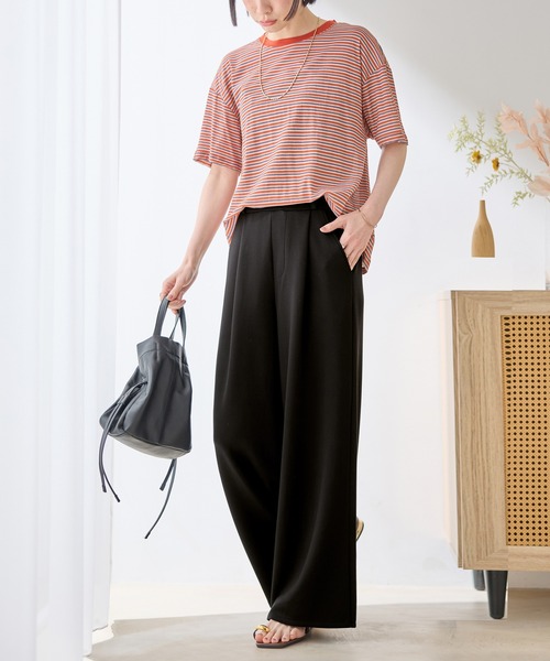 Viola e Viola(ヴィオラエヴィオラ)の「なめらかダンボールワイドパンツ(その他パンツ・レディース・チャコール/ブラウン/杢グレー/ブラック・LL/L/M)」の11枚目の写真