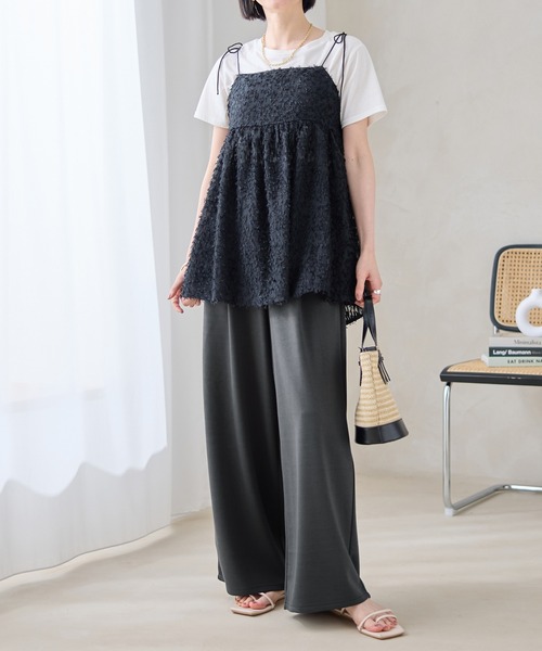Viola e Viola(ヴィオラエヴィオラ)の「なめらかダンボールワイドパンツ(その他パンツ・レディース・チャコール/ブラウン/杢グレー/ブラック・LL/L/M)」の17枚目の写真