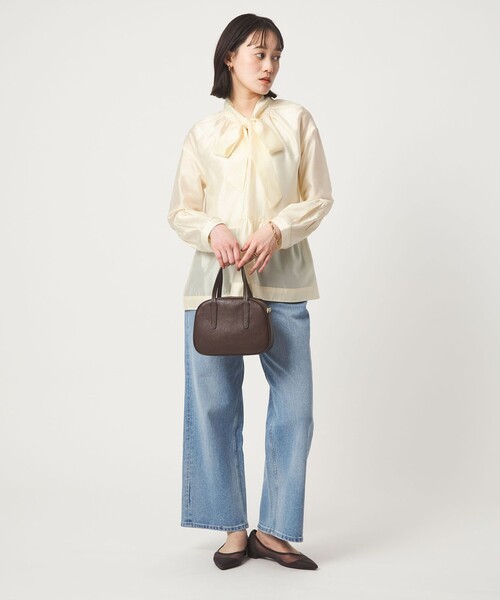 dahl'ia(ダリア)の「【別注】<dahl'ia>シアー ボウタイ ブラウス(シャツ/ブラウス・レディース・オフホワイト/ブラック・FREE)」の4枚目の写真