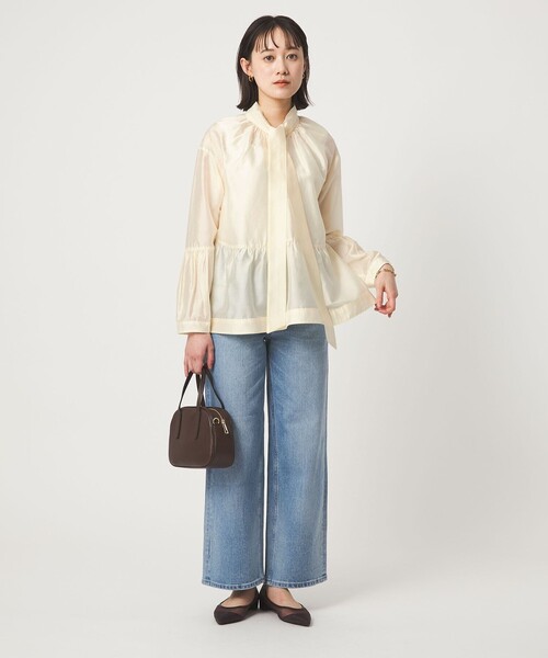 dahl'ia(ダリア)の「【別注】<dahl'ia>シアー ボウタイ ブラウス(シャツ/ブラウス・レディース・オフホワイト/ブラック・FREE)」の6枚目の写真