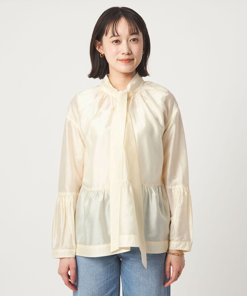 dahl'ia(ダリア)の「【別注】<dahl'ia>シアー ボウタイ ブラウス(シャツ/ブラウス・レディース・オフホワイト/ブラック・FREE)」の11枚目の写真