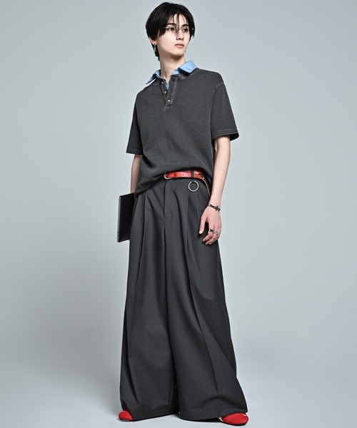 ADRER(アドラー)の「Extra Quality TR wide straight slacks / エクストラクオリティ TR ワイドストレートスラックス(スラックス・メンズ・ブラック/チャコールグレー・XS/S/M/L)」の17枚目の写真