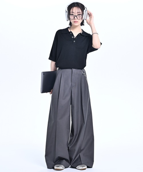 ADRER(アドラー)の「Extra Quality TR wide straight slacks / エクストラクオリティ TR ワイドストレートスラックス(スラックス・メンズ・ブラック/チャコールグレー・XS/S/M/L)」の14枚目の写真