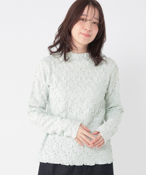 studio CLIP(スタディオクリップ)の「シャーリングシアーハイネックプルオーバー(Tシャツ/カットソー・レディース・ホワイト/アイボリー/ライトブルー・FREE)」の14枚目の写真