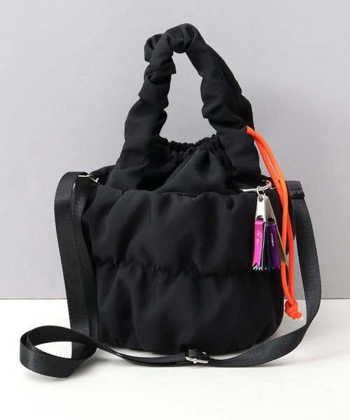 cheek(BAG)(チーク)の「2WAY ショルダートート ギャザーパフバッグ パディングバッグ(トートバッグ・レディース・グレー/ブラック/パープル・FREE)」の1枚目の写真