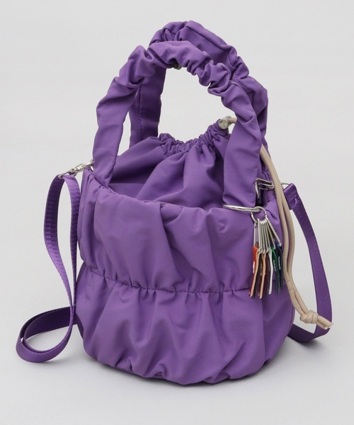 cheek(BAG)(チーク)の「2WAY ショルダートート ギャザーパフバッグ パディングバッグ(トートバッグ・レディース・グレー/ブラック/パープル・FREE)」の8枚目の写真