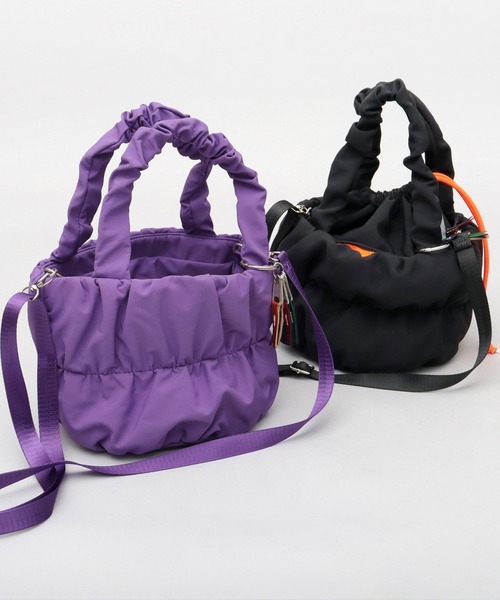 cheek(BAG)(チーク)の「2WAY ショルダートート ギャザーパフバッグ パディングバッグ(トートバッグ・レディース・グレー/ブラック/パープル・FREE)」の14枚目の写真