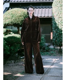 【TAJEN:T】BLEACH OUT VELVET JUMP SUIT/ ベルベットジャンプスーツ