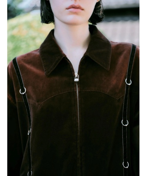 CREO STORE（クレオストア）の「【TAJEN:T】BLEACH OUT VELVET JUMP SUIT/ ベルベットジャンプスーツ（つなぎ/オールインワン・レディース・ブラウン/ブラック系1/ブラック系2・1/2）」の8枚目の写真