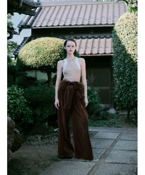 CREO STORE（クレオストア）の「【TAJEN:T】BLEACH OUT VELVET JUMP SUIT/ ベルベットジャンプスーツ（つなぎ/オールインワン・レディース・ブラウン/ブラック系1/ブラック系2・1/2）」の14枚目の写真