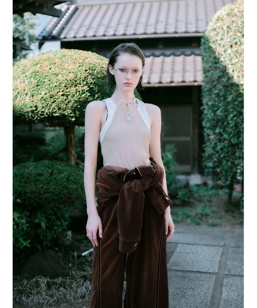 CREO STORE（クレオストア）の「【TAJEN:T】BLEACH OUT VELVET JUMP SUIT/ ベルベットジャンプスーツ（つなぎ/オールインワン・レディース・ブラウン/ブラック系1/ブラック系2・1/2）」の15枚目の写真