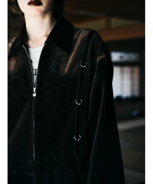 CREO STORE（クレオストア）の「【TAJEN:T】BLEACH OUT VELVET JUMP SUIT/ ベルベットジャンプスーツ（つなぎ/オールインワン・レディース・ブラウン/ブラック系1/ブラック系2・1/2）」の22枚目の写真