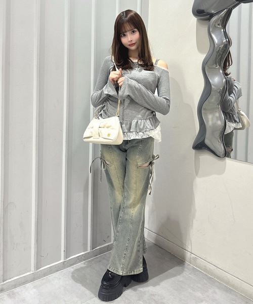 one way（ワンウェイ）の「ペプラムティアードトップス（Tシャツ/カットソー・レディース・グレー/ブラック系その他/ホワイト系その他・FREE）」の17枚目の写真