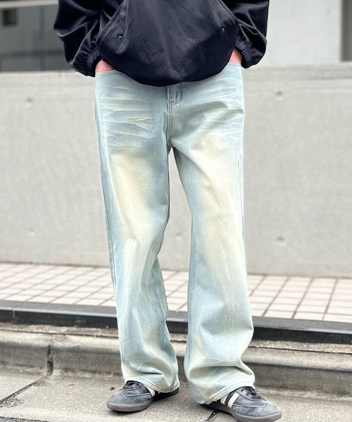 yield(イールド)の「【yield select】ビンテージライク カーブデニムパンツ N25AW3(デニムパンツ・メンズ・ライトインディゴブルー/ブラック・XXL/L/M/XL/S)」の1枚目の写真