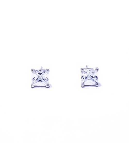 les bonbon(ルボンボン)の「【les bonbon】princess square pierce S/プリンセス スクエア ピアス Sサイズ(ピアス(両耳用)・レディース・シルバー・SMALL)」の7枚目の写真