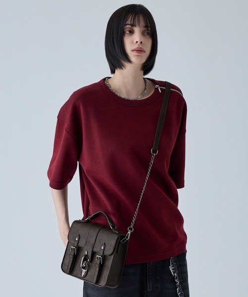VELNUS(ベルナス)の「【VELNUS】Fireman Square Satchel Chain Shoulder Bag/ファイヤーマン合皮スクエアサッチェルチェーンショルダーバッグ(ショルダーバッグ・メンズ・ブラウン/ブラック・FREE)」の6枚目の写真