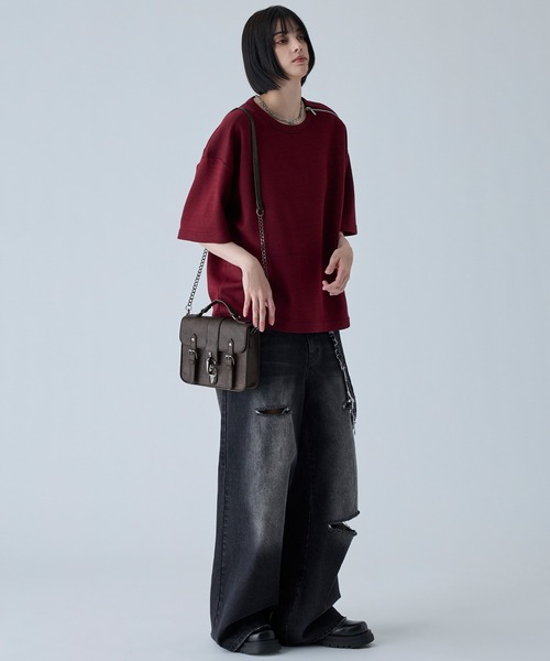 VELNUS(ベルナス)の「【VELNUS】Fireman Square Satchel Chain Shoulder Bag/ファイヤーマン合皮スクエアサッチェルチェーンショルダーバッグ(ショルダーバッグ・メンズ・ブラウン/ブラック・FREE)」の15枚目の写真