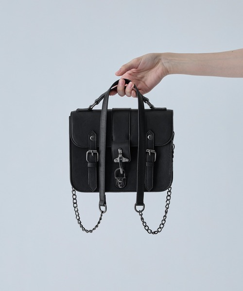 VELNUS(ベルナス)の「【VELNUS】Fireman Square Satchel Chain Shoulder Bag/ファイヤーマン合皮スクエアサッチェルチェーンショルダーバッグ(ショルダーバッグ・メンズ・ブラウン/ブラック・FREE)」の16枚目の写真