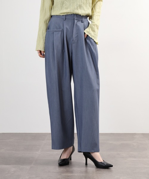 EGLANTINE(エグランティーヌ)の「EGLANTINE コクーンシルエットスラックス(スラックス・レディース・ネイビー/ブラック・38)」の1枚目の写真