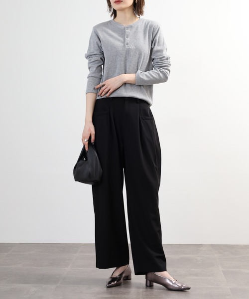 EGLANTINE(エグランティーヌ)の「EGLANTINE コクーンシルエットスラックス(スラックス・レディース・ネイビー/ブラック・38)」の21枚目の写真