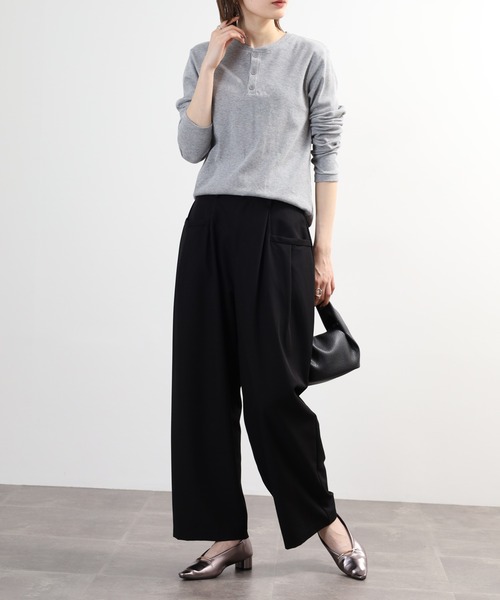 EGLANTINE(エグランティーヌ)の「EGLANTINE コクーンシルエットスラックス(スラックス・レディース・ネイビー/ブラック・38)」の20枚目の写真